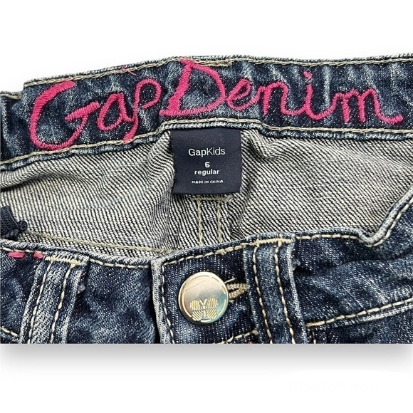 GAP Woodstock Butterfly Denim Bermuda Shorts‎ Girls 6 - Picture 3 of 3